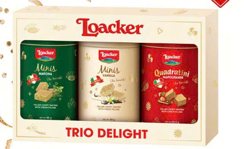  Hộp quà tặng 3 bánh xốp Loacker Trio Delight. 