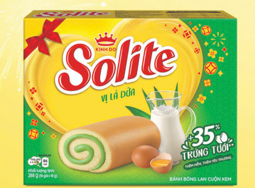  Bánh bông lan cuộc solite kem vị lá dứa 