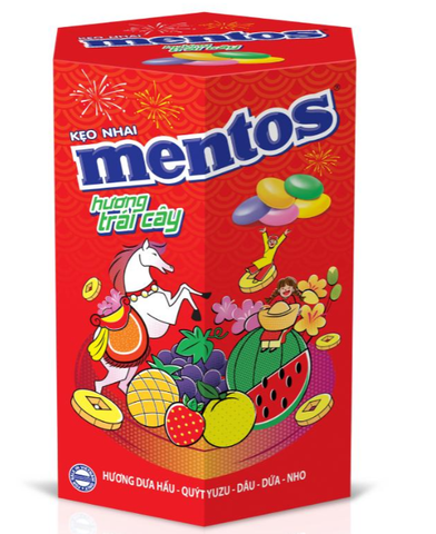  Hộp quà tết Kẹo nhai Mentos hương trái cây hỗn hợp 