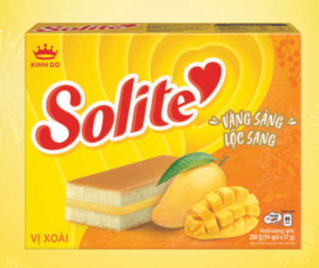  Bánh bông lan tầng solite kem vị xoài 