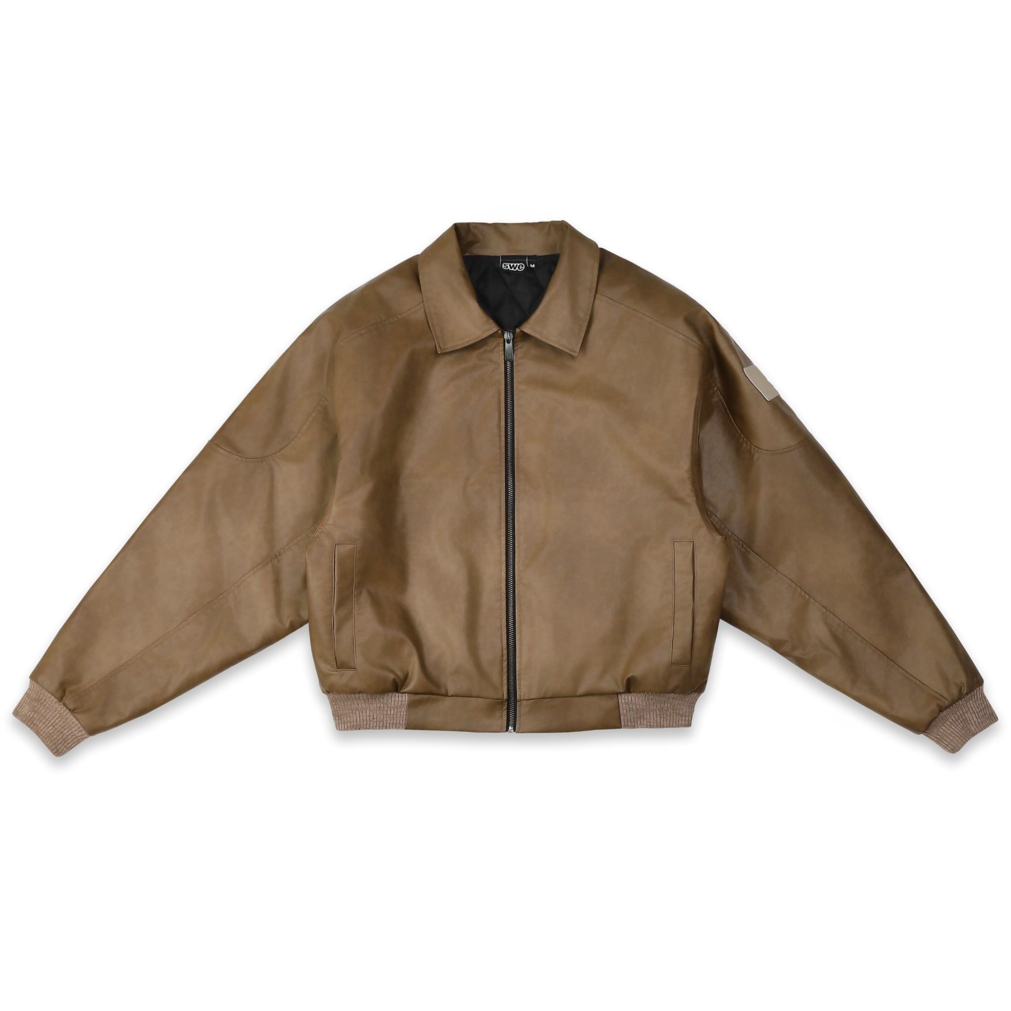  SWE EAZY LEATHER BOMBER - BROWN 