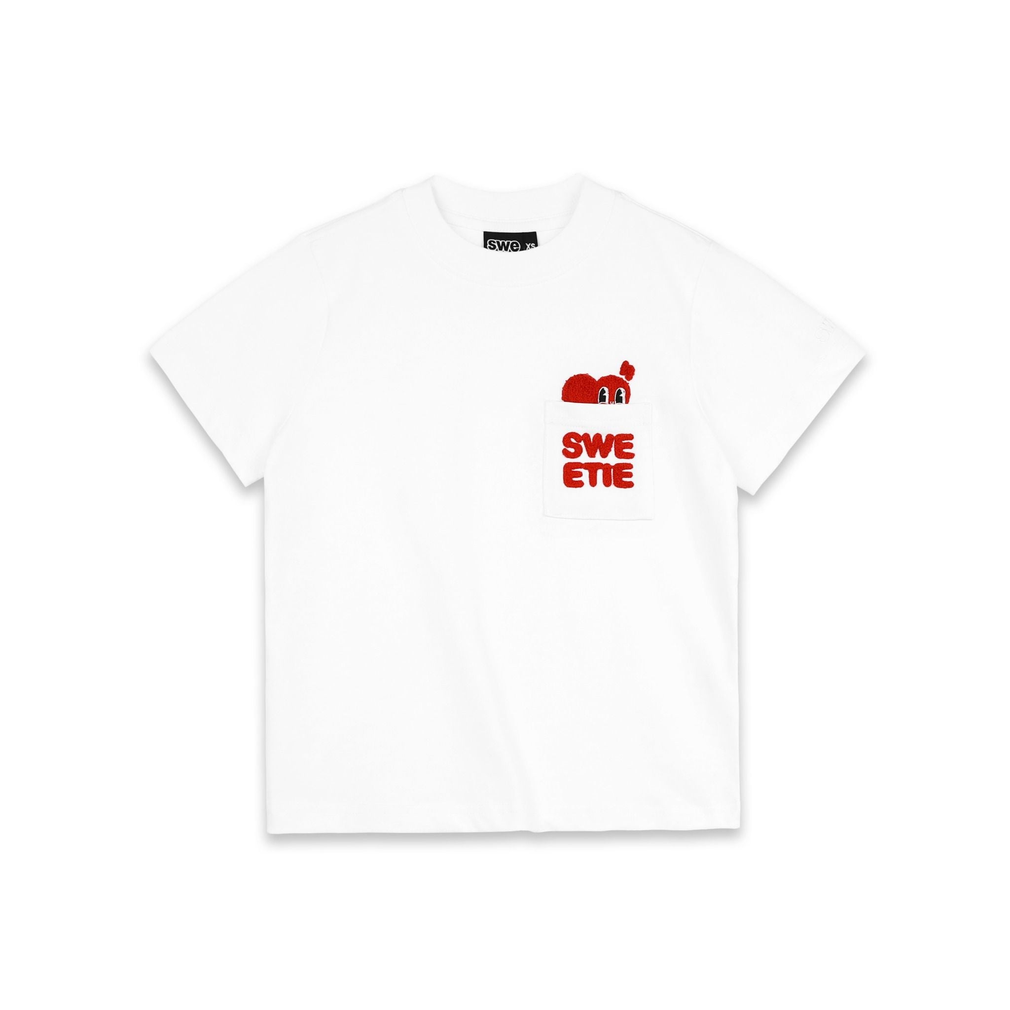  SWE PEEKING POCKET BABY TEE - WHITE 