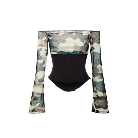  SWE OFF-SHOULDER CORSET TOP - BLACK 