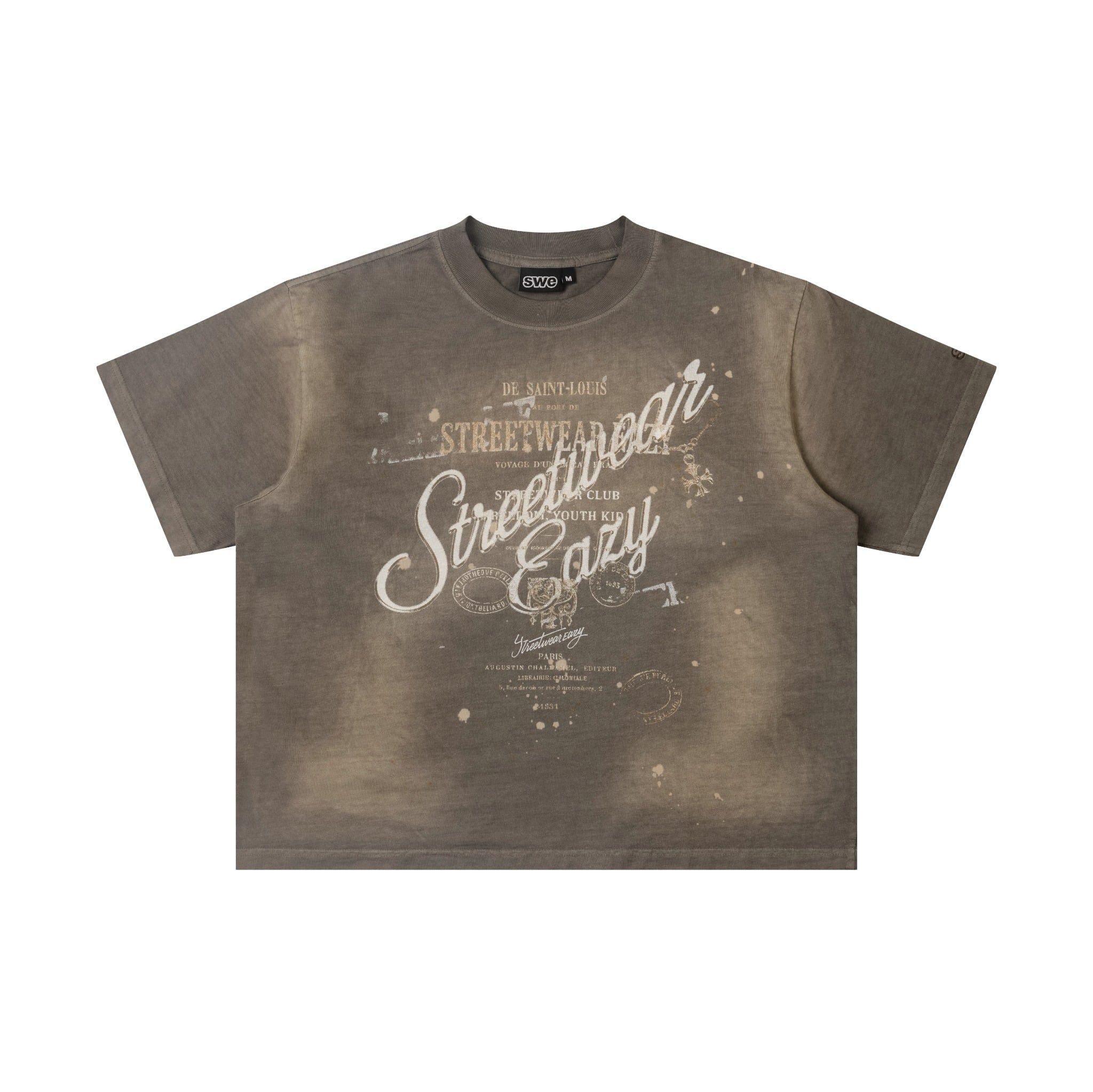  SWE SAINT BOXY TEE - WASHED BROWN 