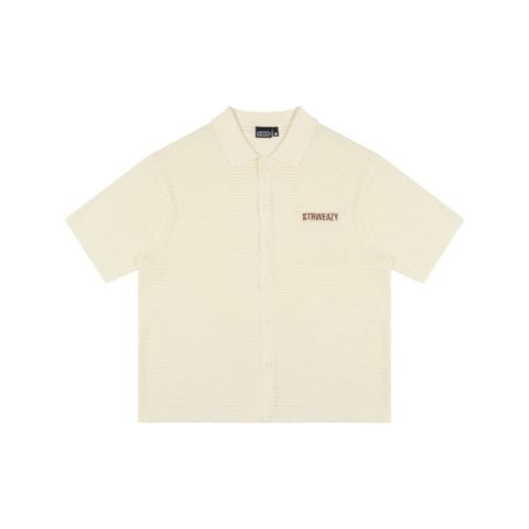  SWE CROCHET KNIT SHIRT - CREAM 