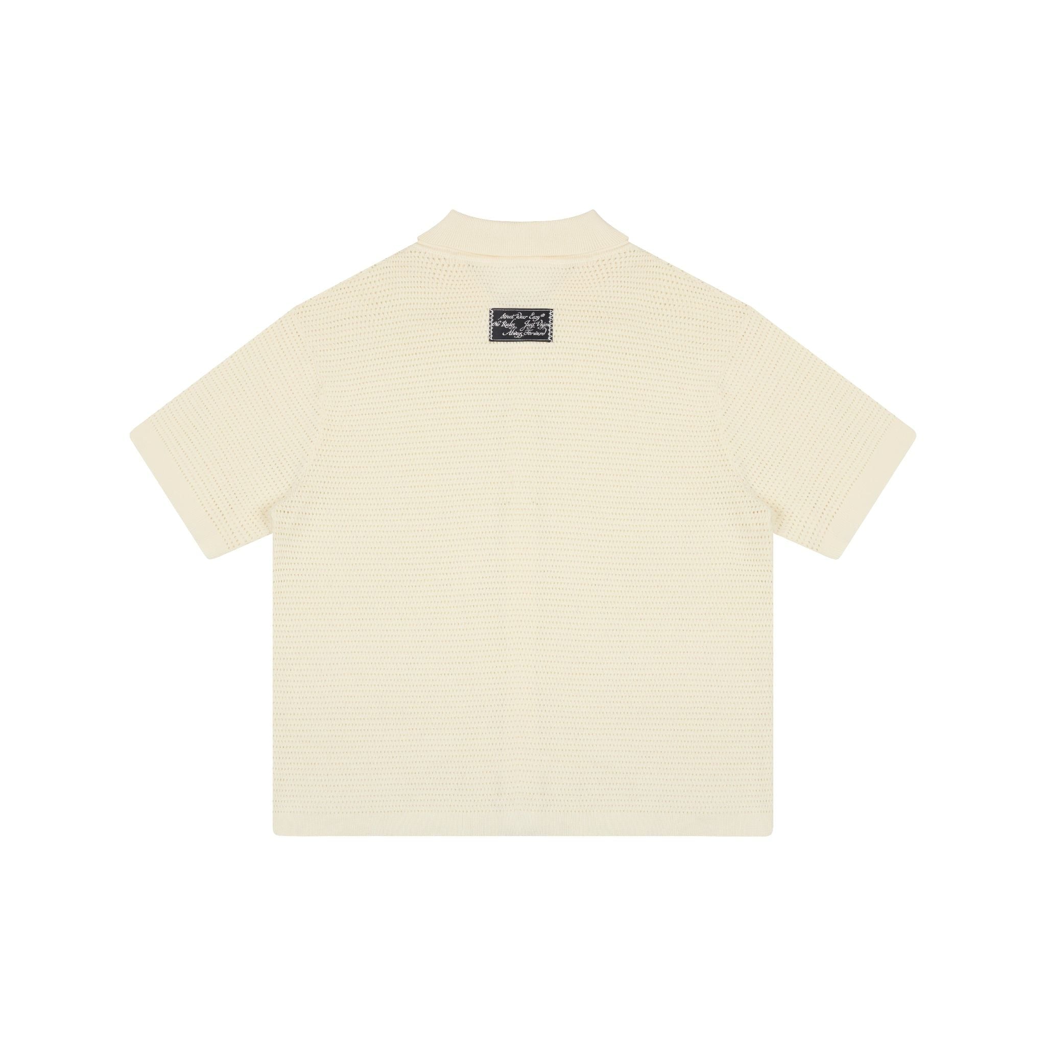  SWE CROCHET KNIT SHIRT - CREAM 