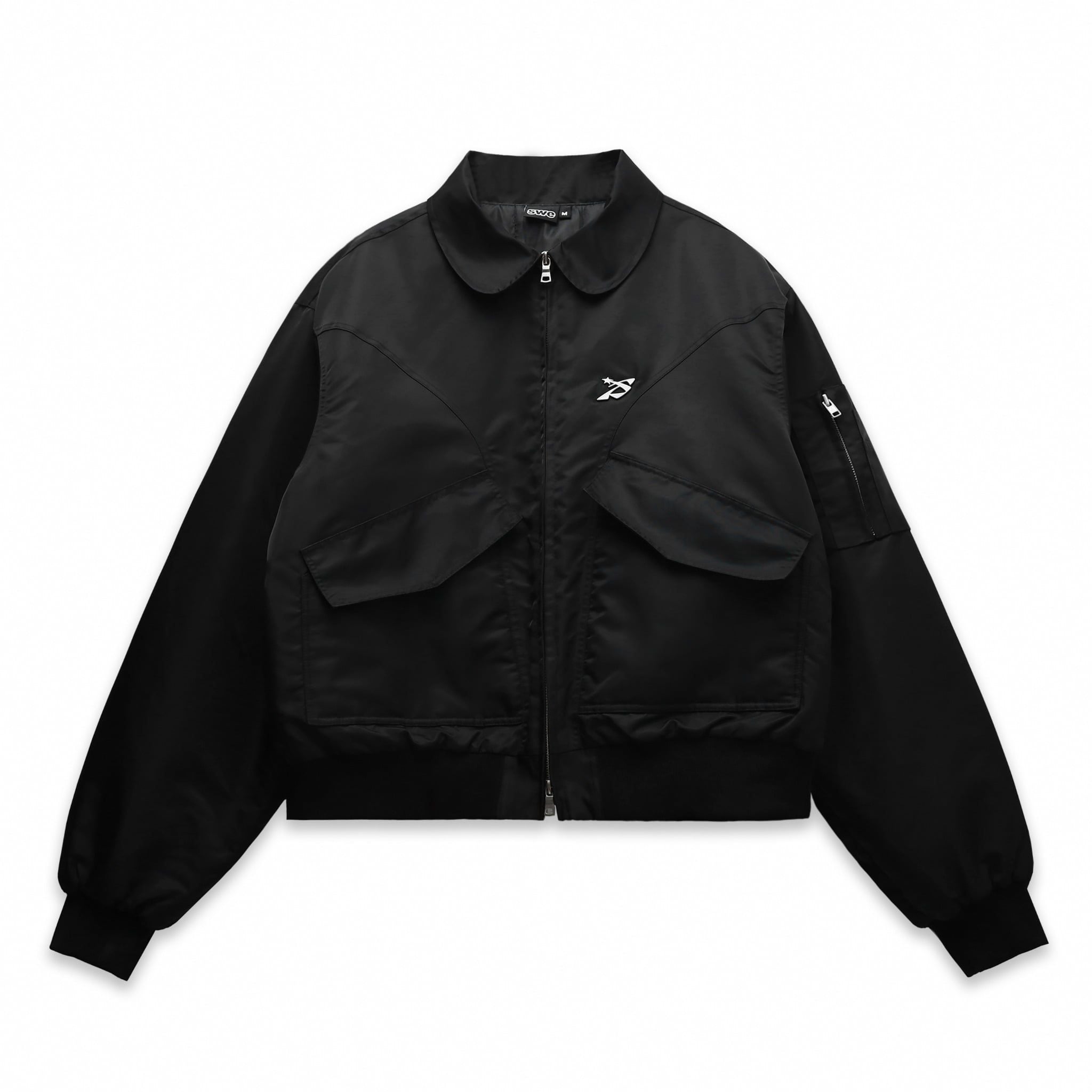  SWE BADGE BOMBER JACKET - BLACK 