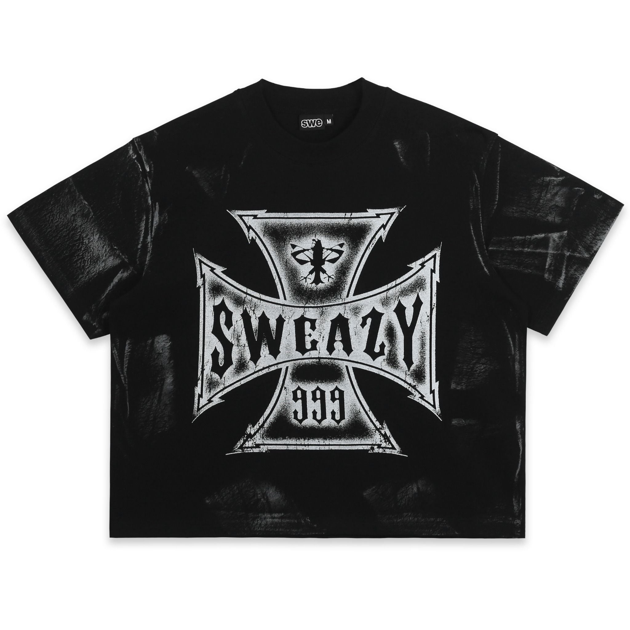  SWE CROSS BOXY TEE - BLACK 