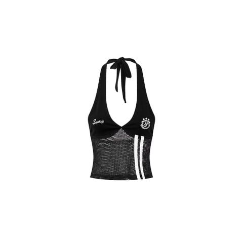  SWE HALTER MESH TOP - BLACK 