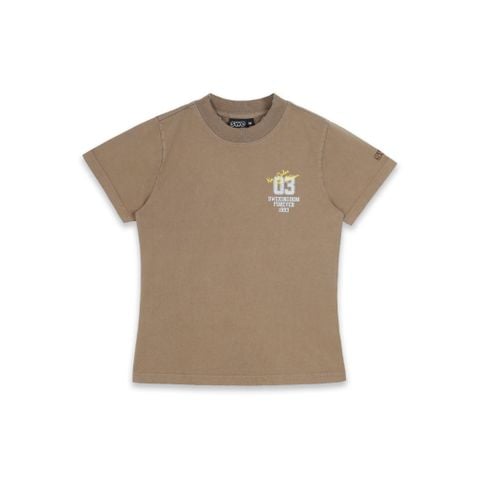  SWE HERITAGE BABY TEE - WASHED BROWN 