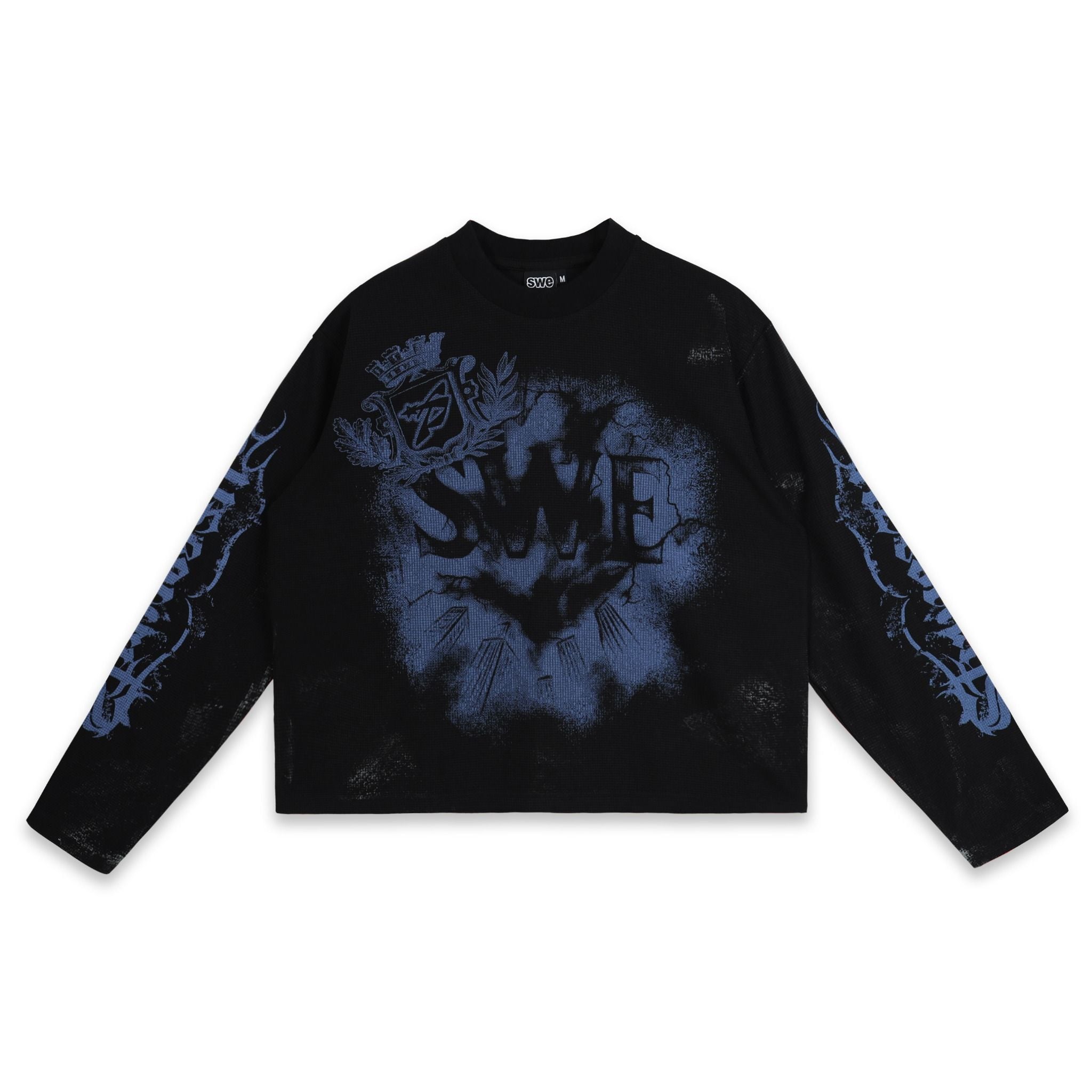  SWE ROYAL WAFFLE L/S TEE - BLACK 