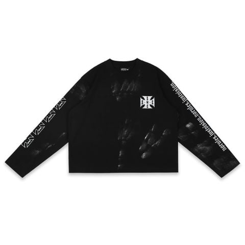  SWE CROSS L/S BOXY TEE - BLACK 