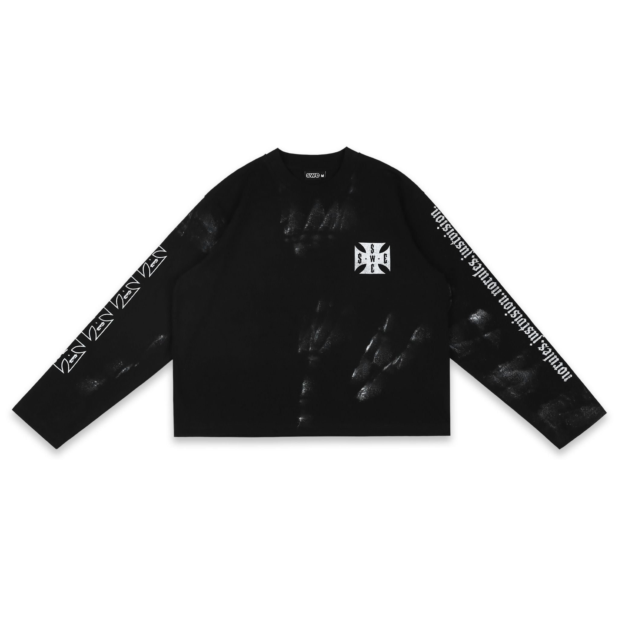  SWE CROSS L/S BOXY TEE - BLACK 