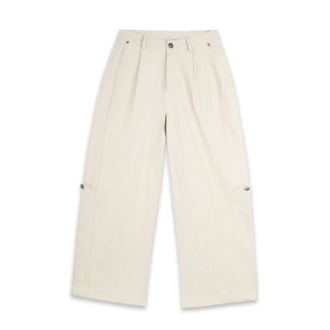  SWE BELTED WIDE PANTS - BEIGE 