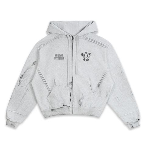  SWE CROSS ZIP HOODIE - GRAY 