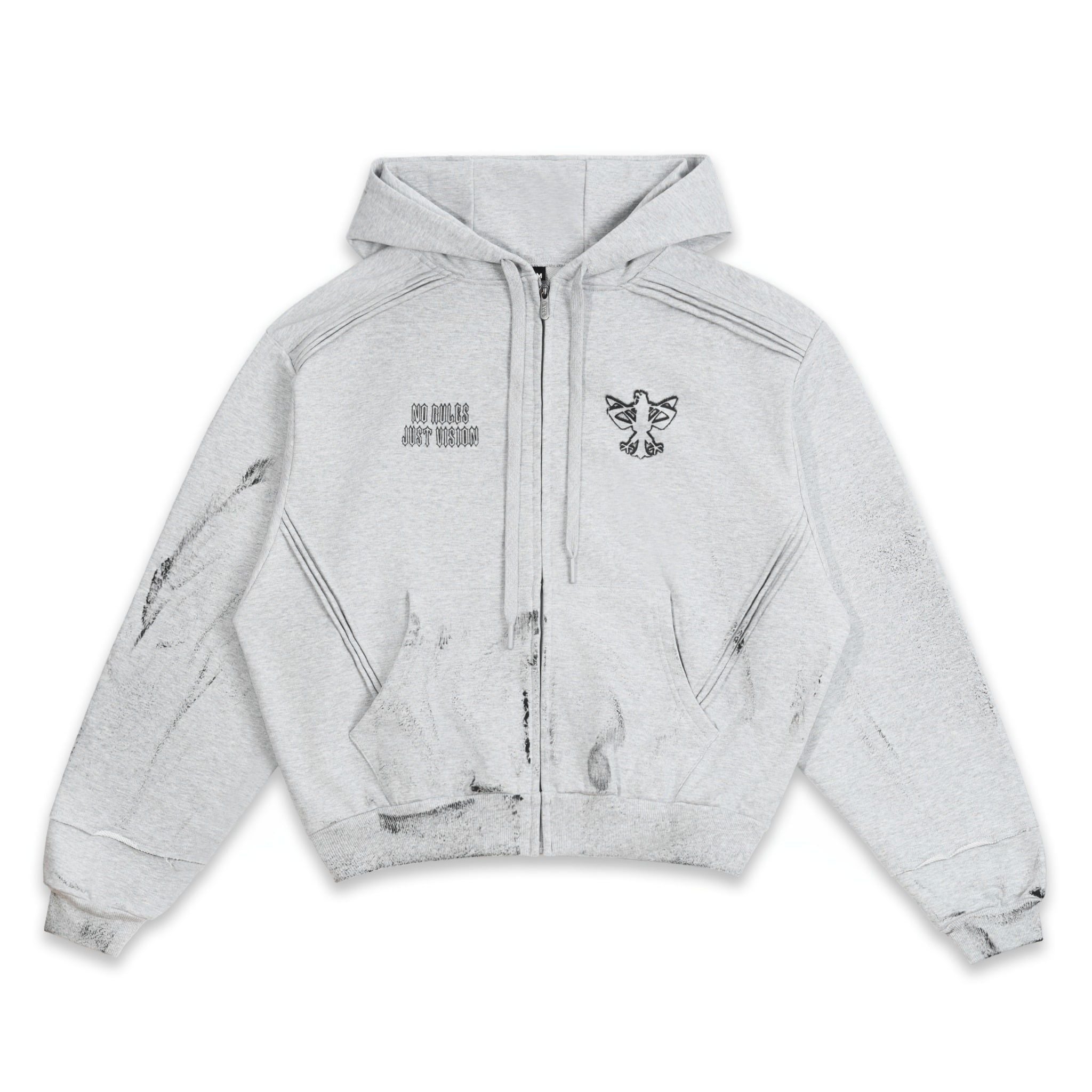  SWE CROSS ZIP HOODIE - GRAY 
