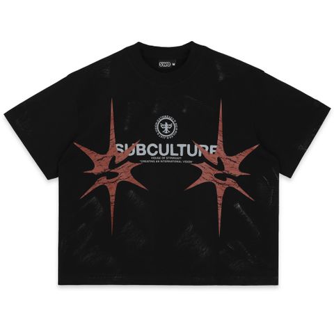  SWE SPIKE BOXY TEE - BLACK 