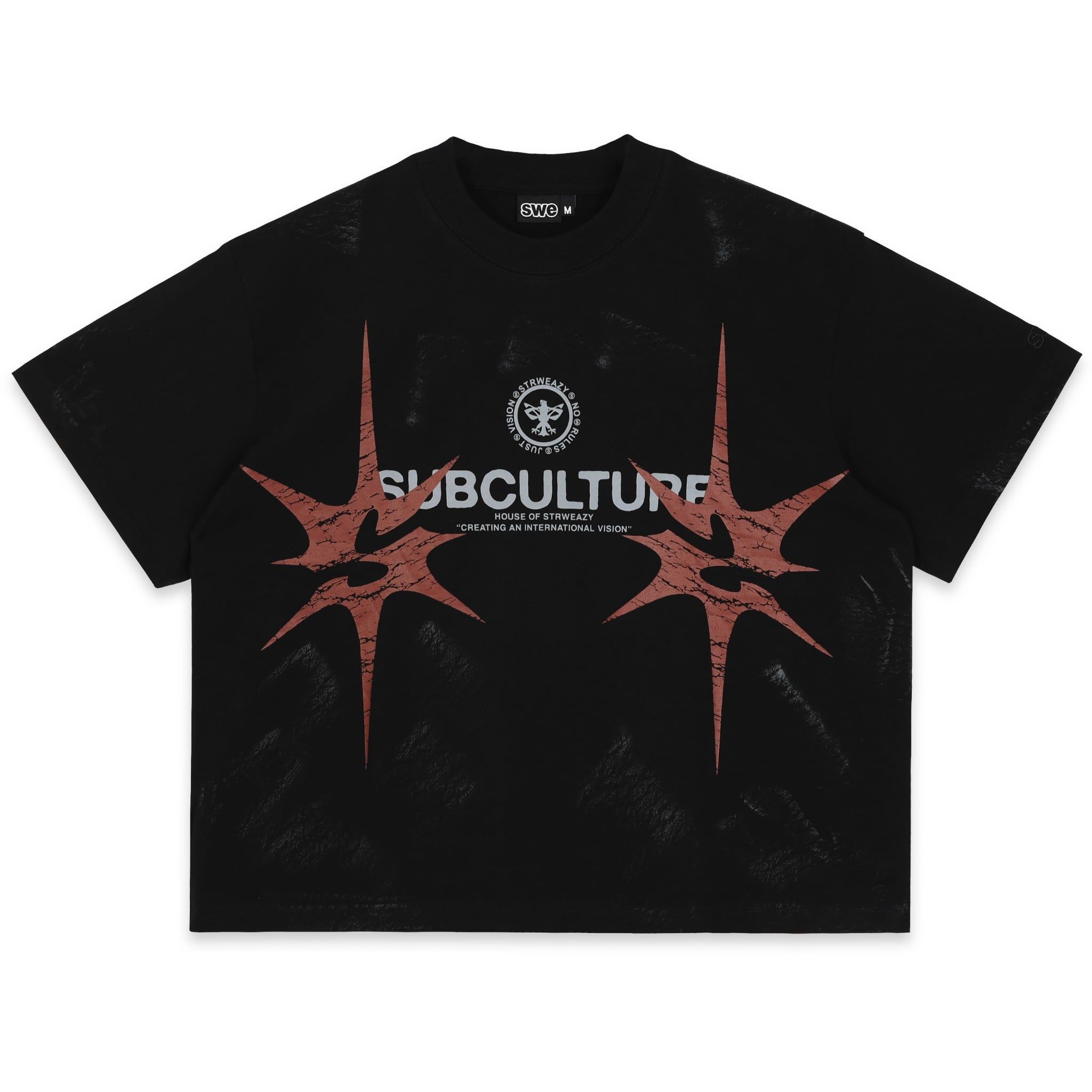  SWE SPIKE BOXY TEE - BLACK 