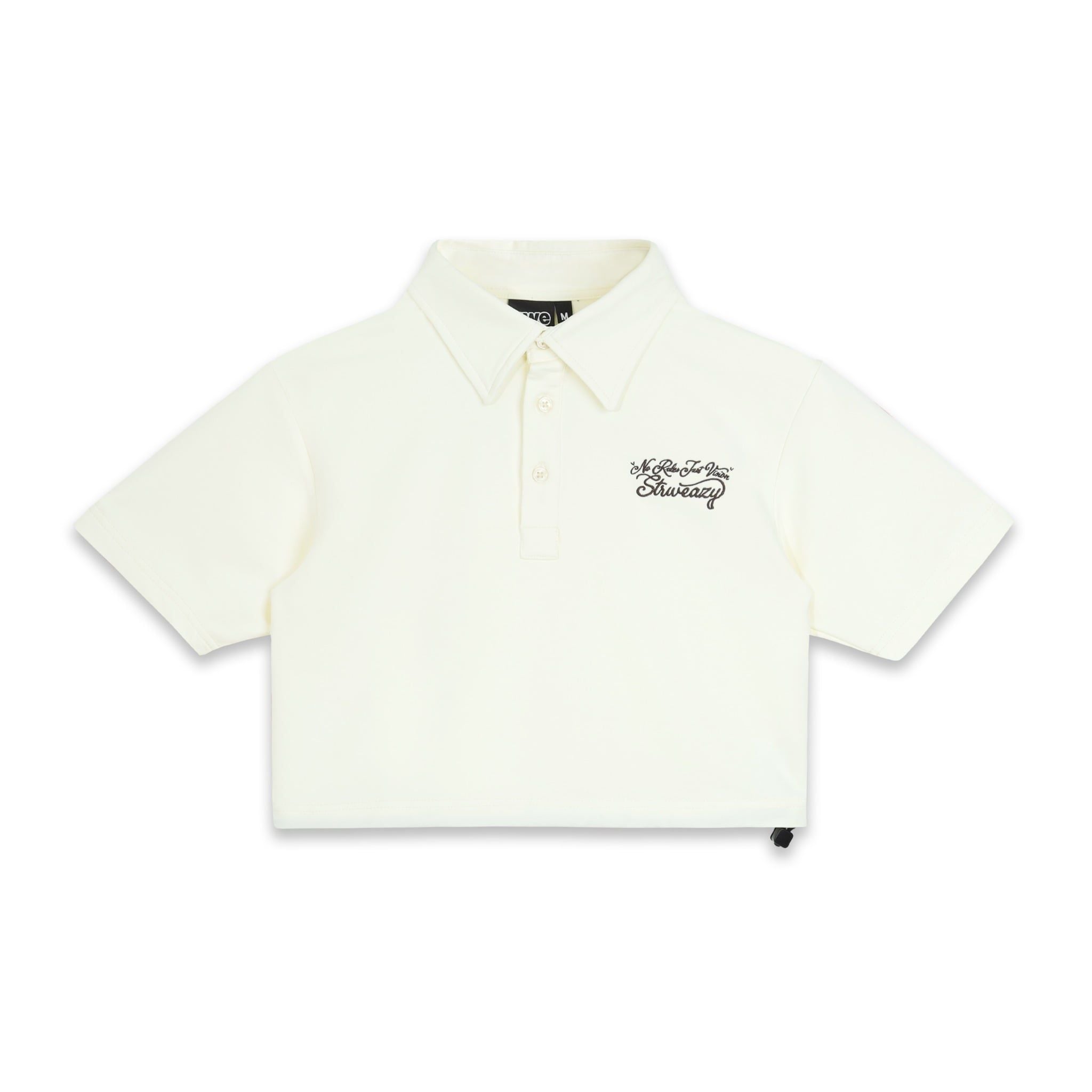  SWE SCRIPT CROP POLO - IVORY 