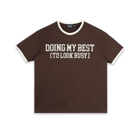  SWE BUSY RINGER TEE - BROWN 