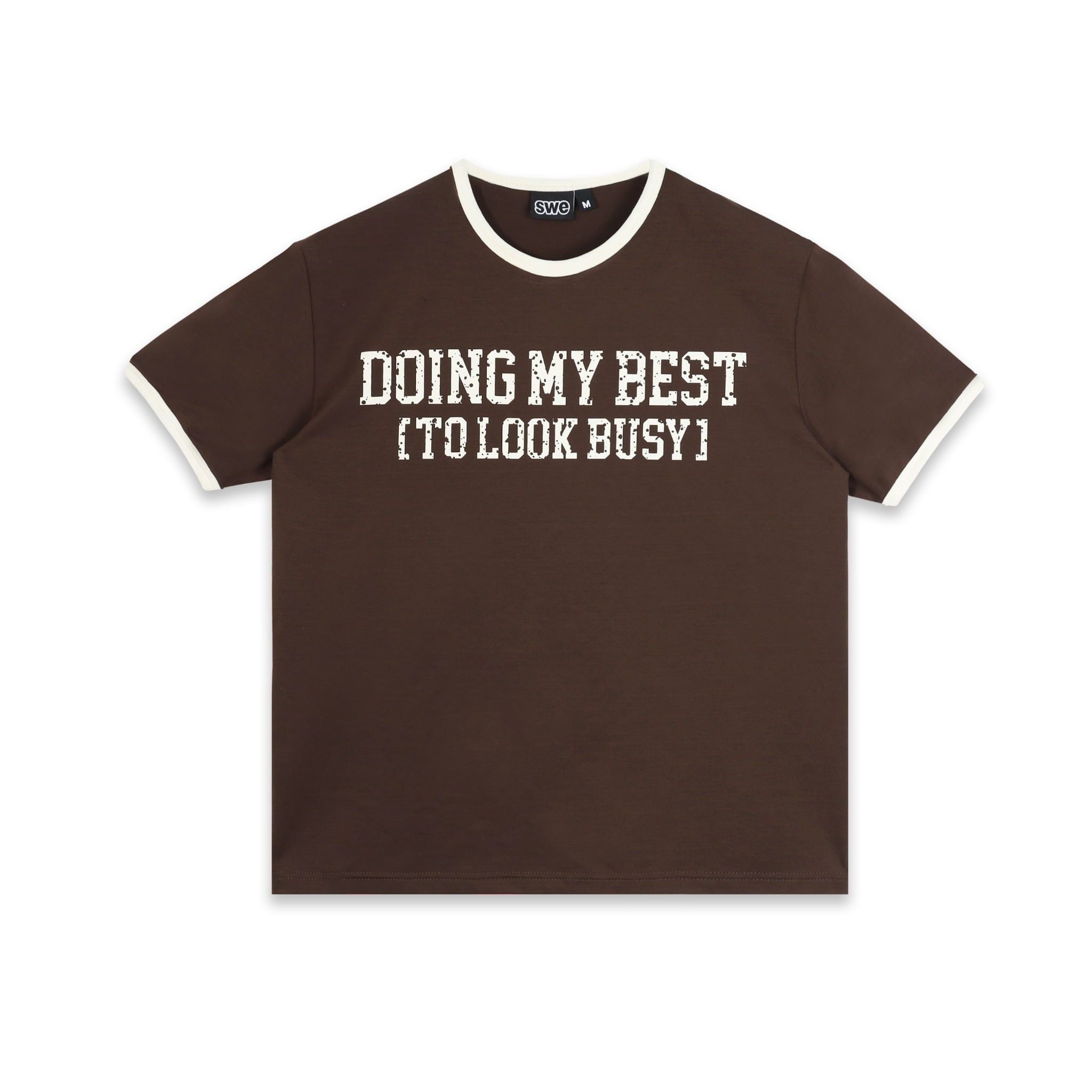 SWE BUSY RINGER TEE - BROWN 