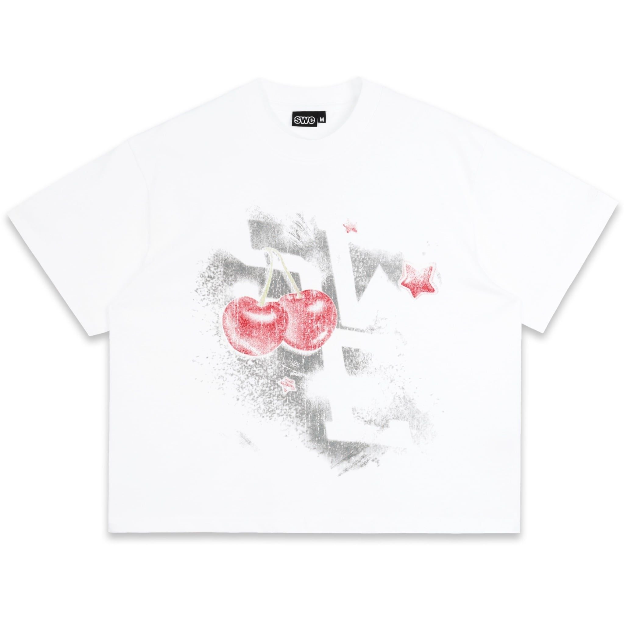 SWE CHERRY BOXY TEE - WHITE 