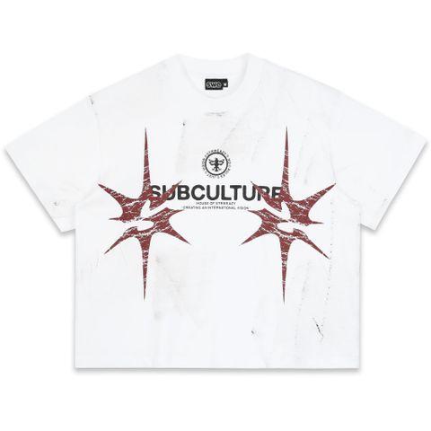  SWE SPIKE BOXY TEE - WHITE 