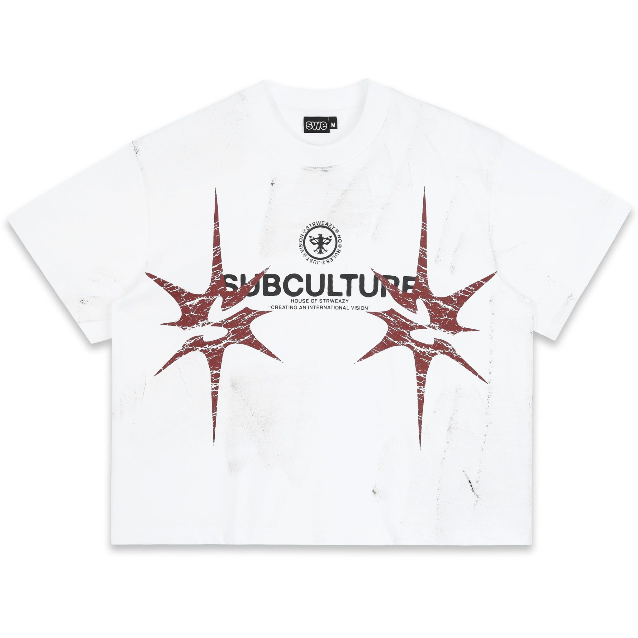  SWE SPIKE BOXY TEE - WHITE 