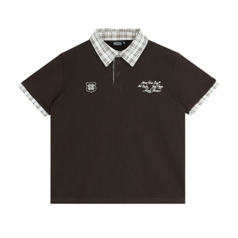  SWE PLAID POLO - BROWN 