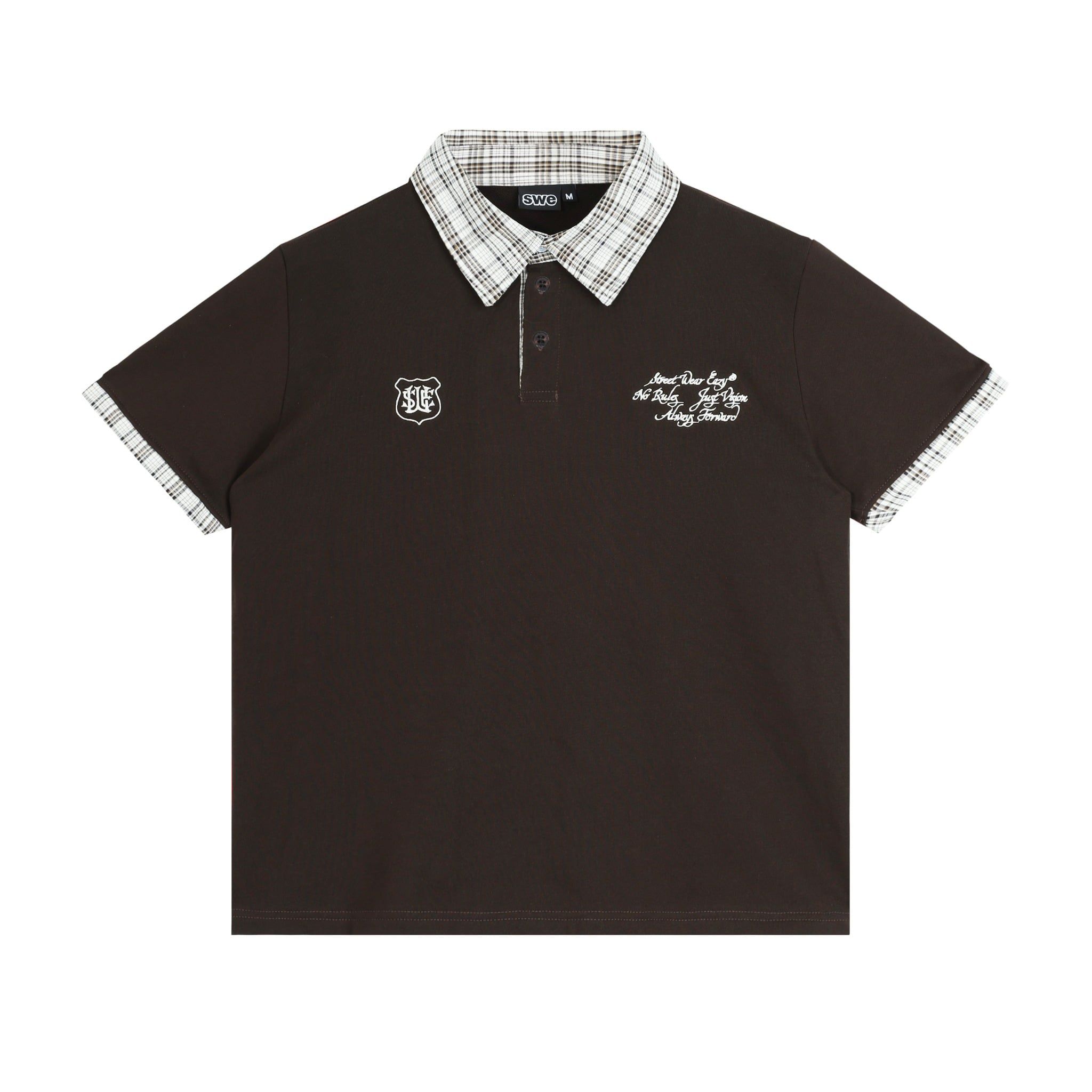  SWE PLAID POLO - BROWN 