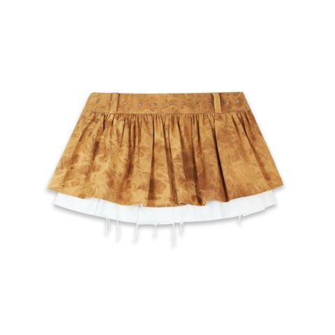  SWE RUSTED LAYER MINI SKIRT - BROWN 