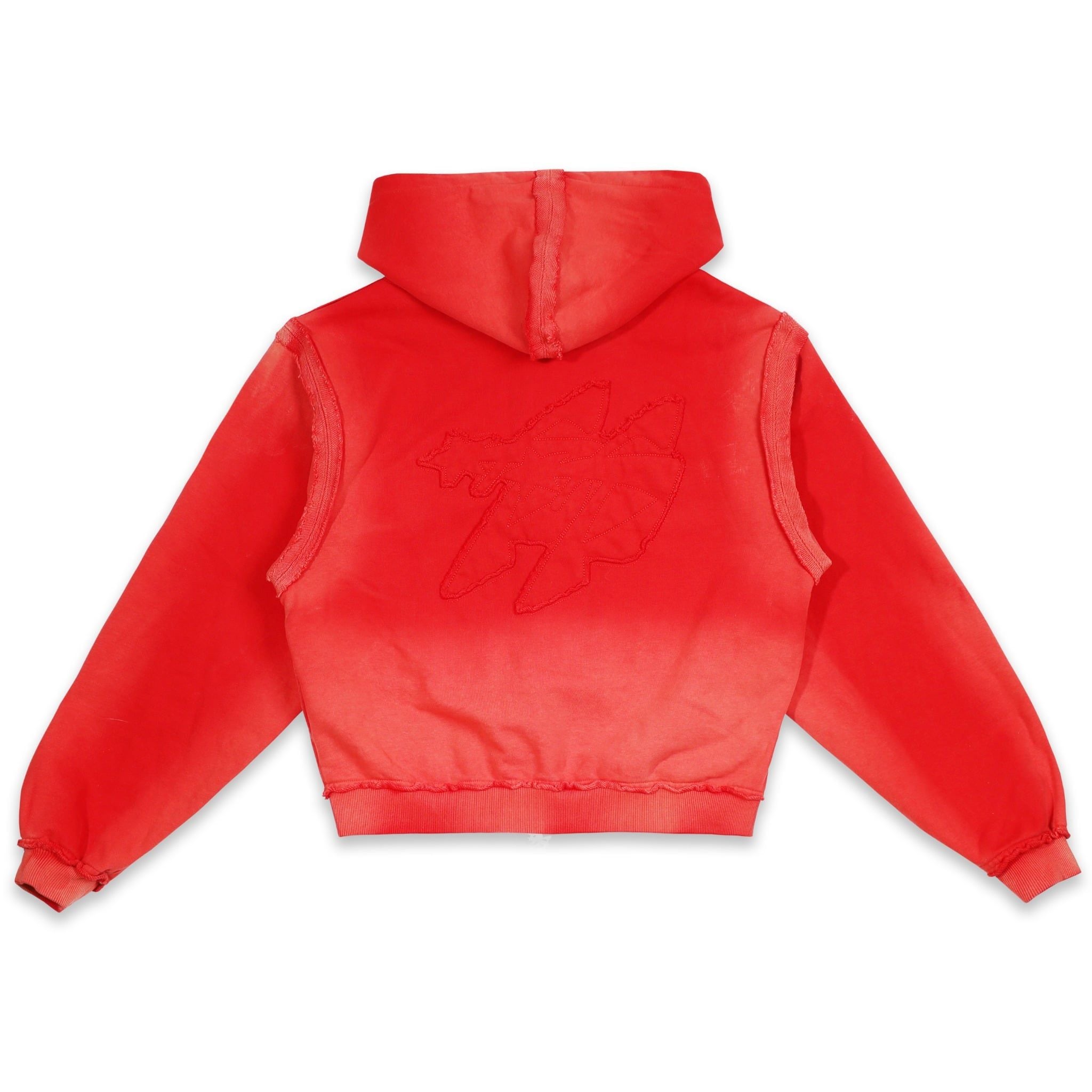 SWE 2 WAY ZIP HOODIE - WASHED RED 