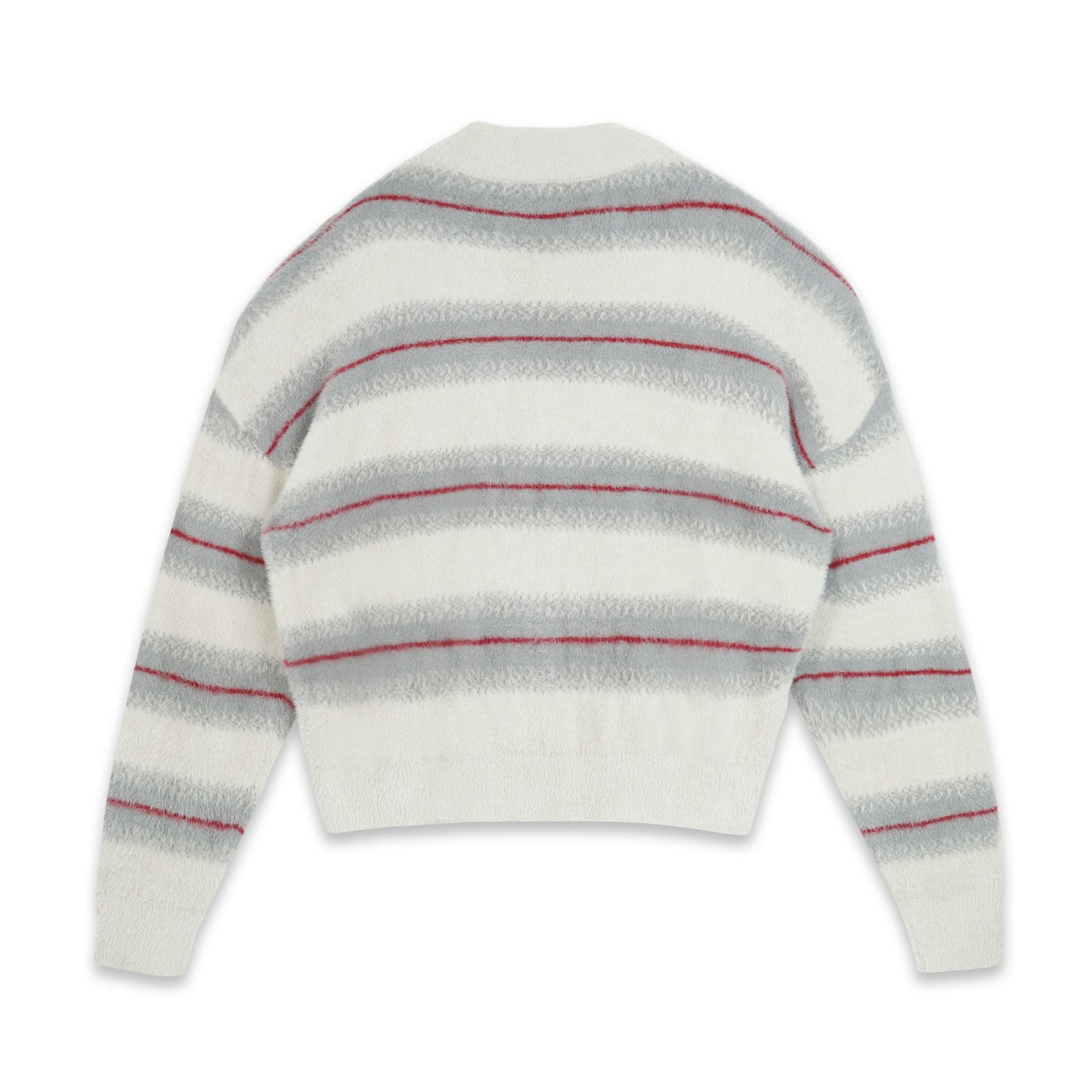  SWE MOHAIR CARDIGAN - STRIPED GRAY 