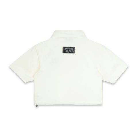  SWE SCRIPT CROP POLO - IVORY 