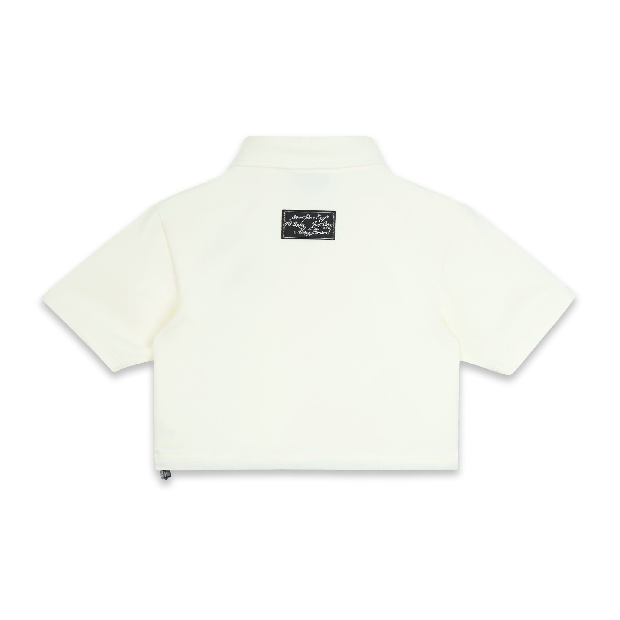  SWE SCRIPT CROP POLO - IVORY 