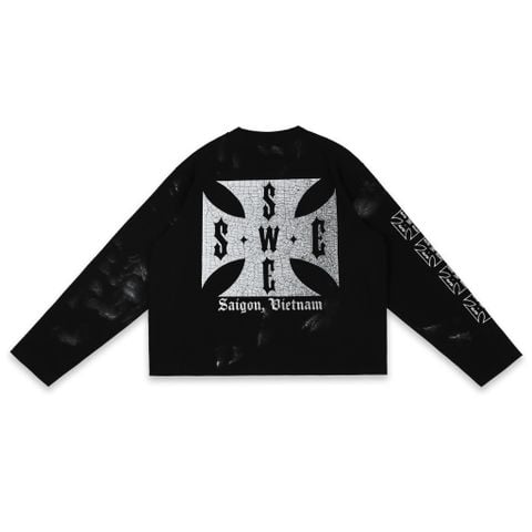  SWE CROSS L/S BOXY TEE - BLACK 