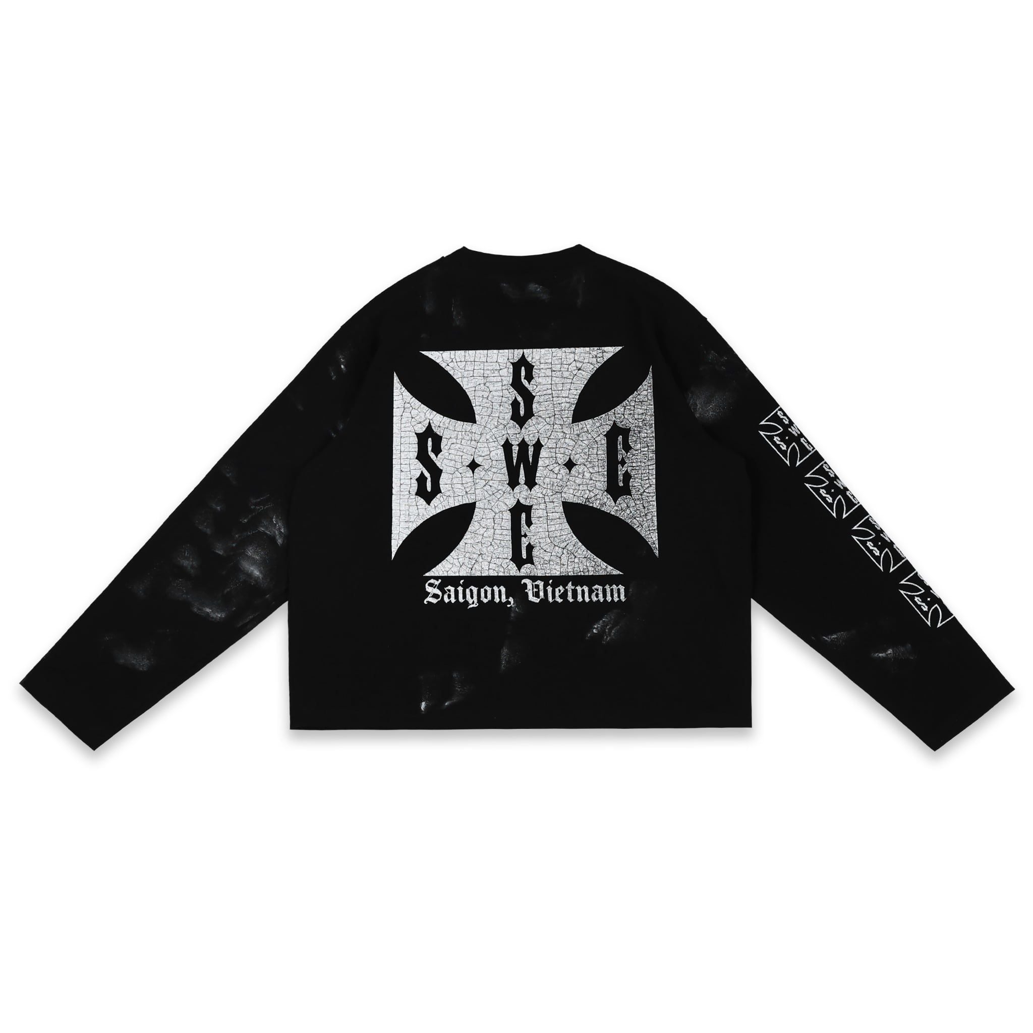  SWE CROSS L/S BOXY TEE - BLACK 