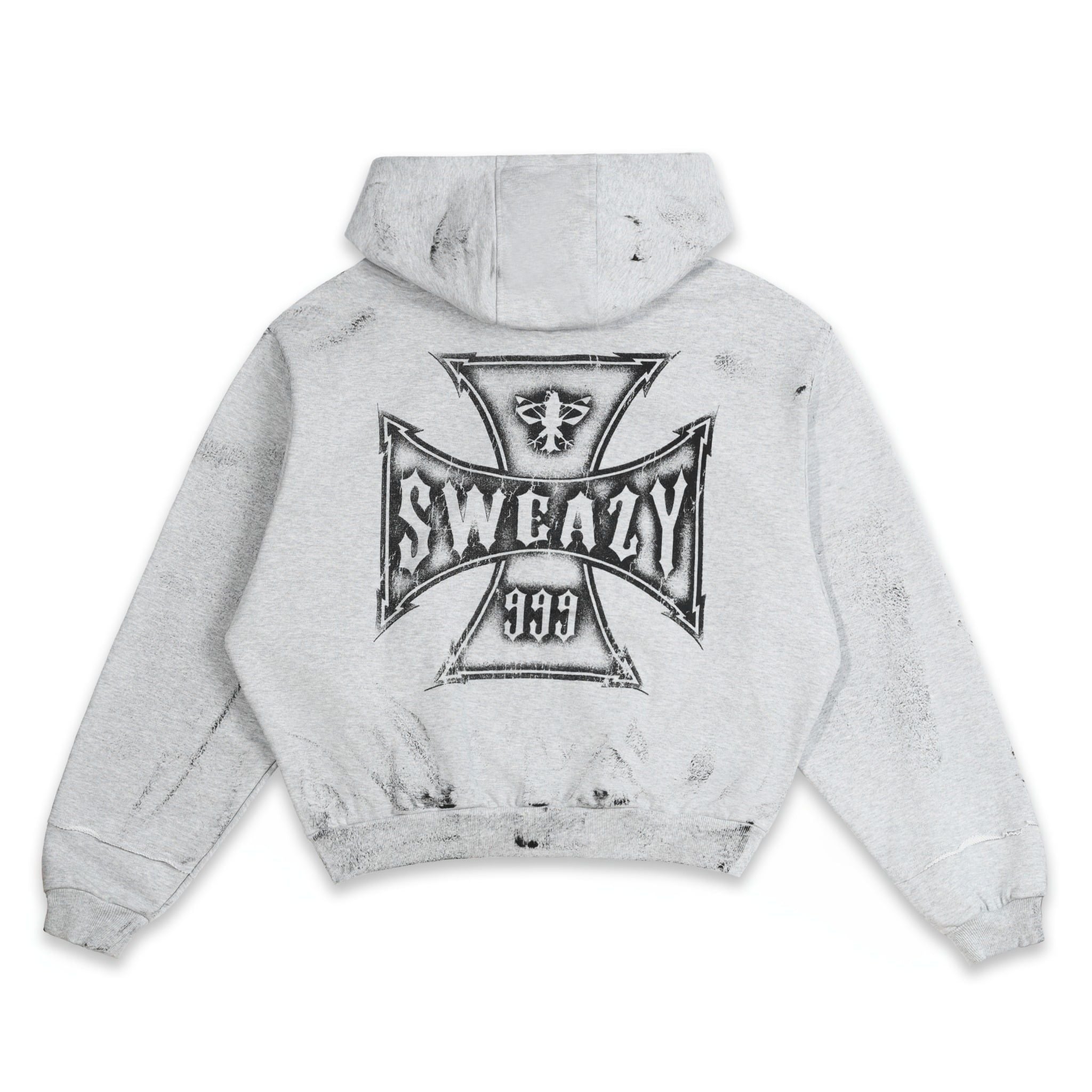  SWE CROSS ZIP HOODIE - GRAY 