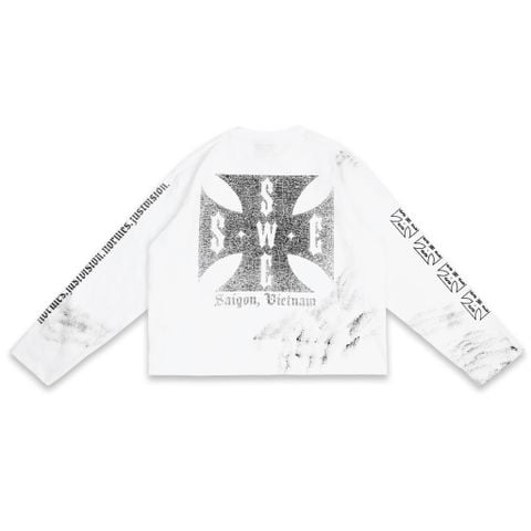  SWE CROSS L/S BOXY TEE - WHITE 