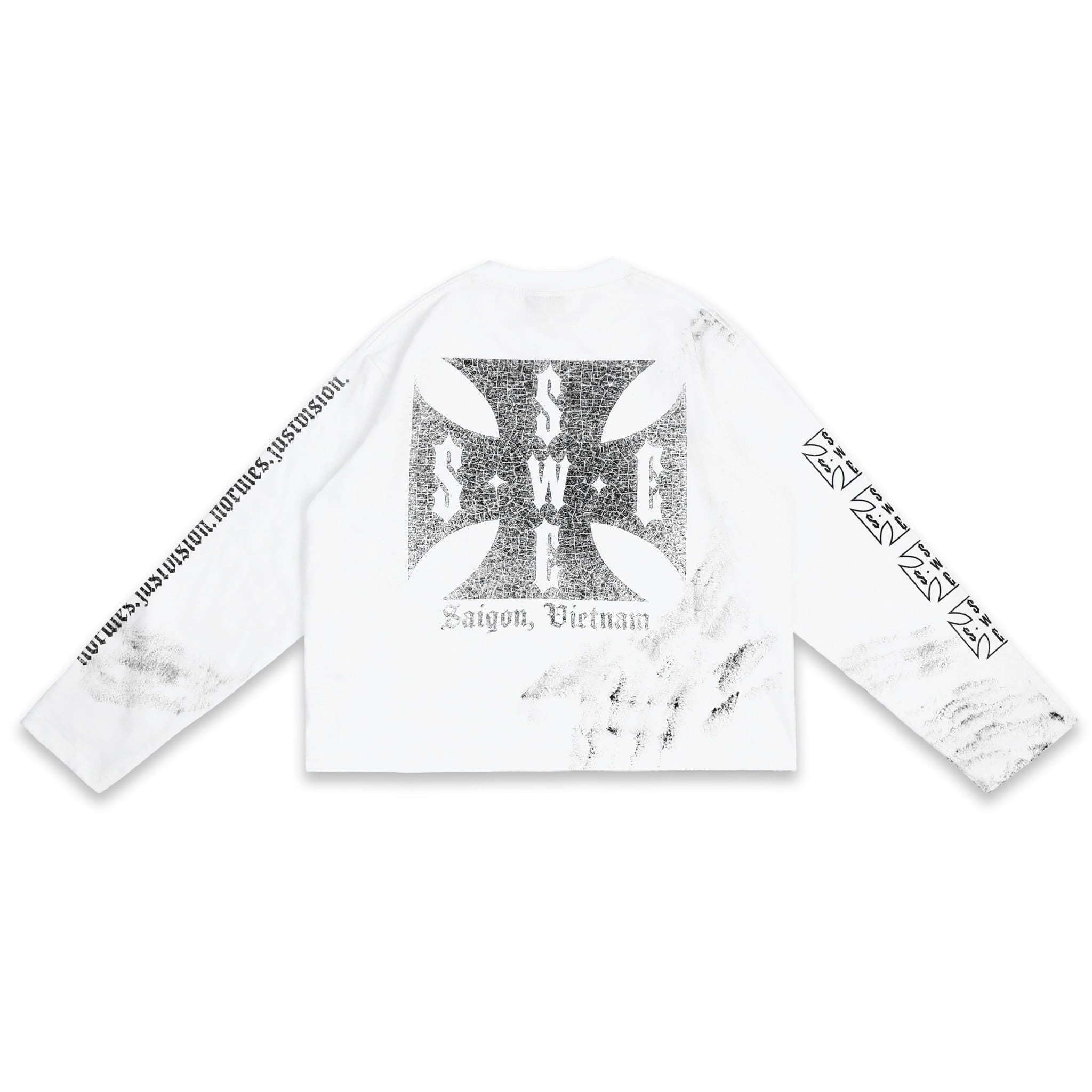  SWE CROSS L/S BOXY TEE - WHITE 