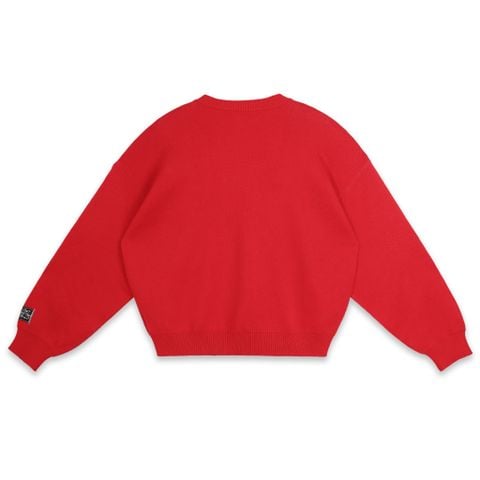  SWE PINNED LOVE KNIT SWEATER - RED 