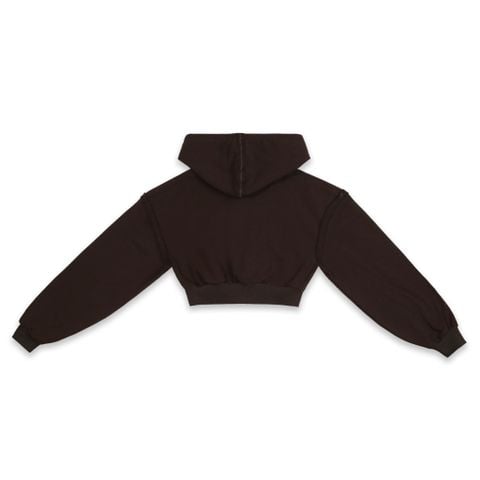  SWE ETIE CROPPED ZIP HOODIE - BROWN 