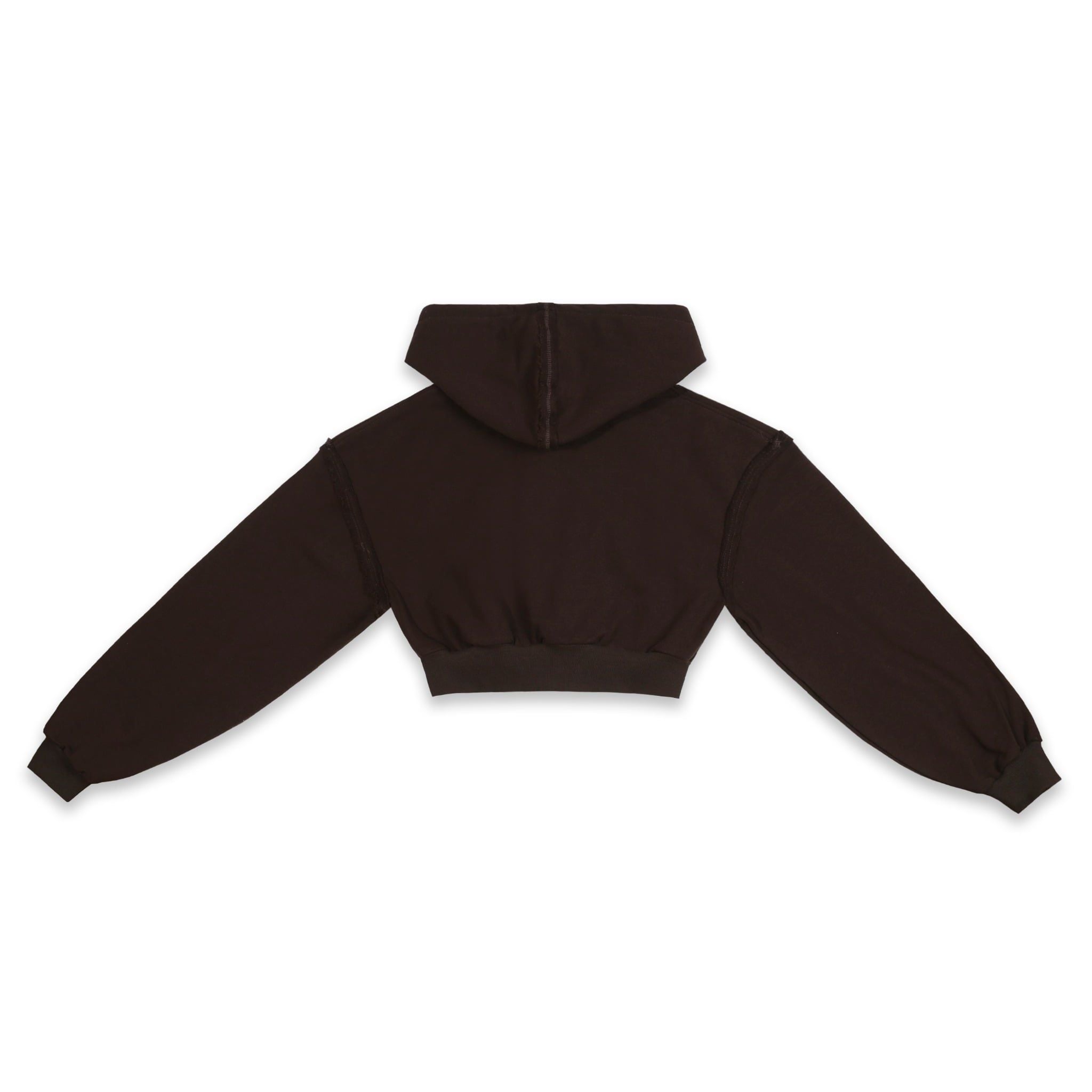  SWE ETIE CROPPED ZIP HOODIE - BROWN 