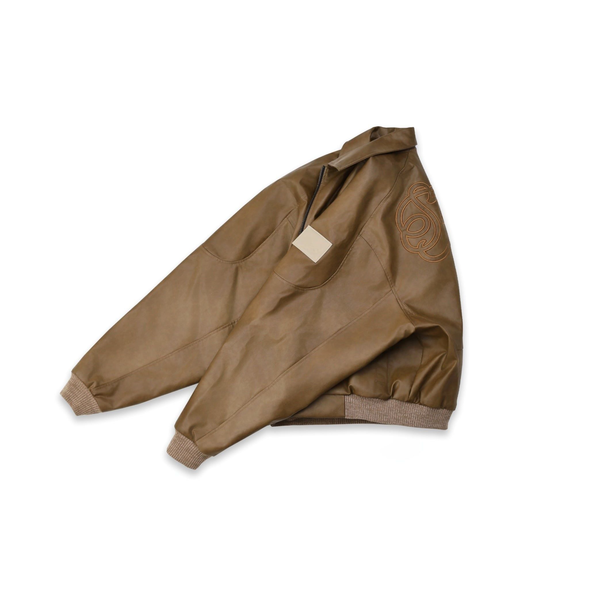  SWE EAZY LEATHER BOMBER - BROWN 