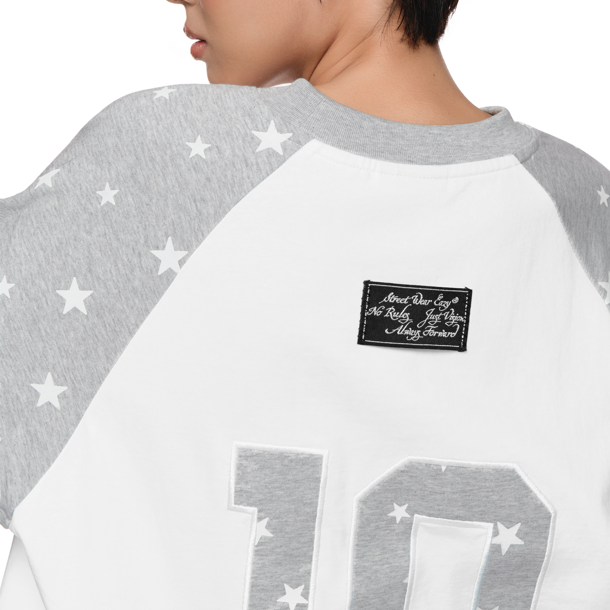  SWE STARFALL BOXY L/S TEE - GRAY/WHITE 