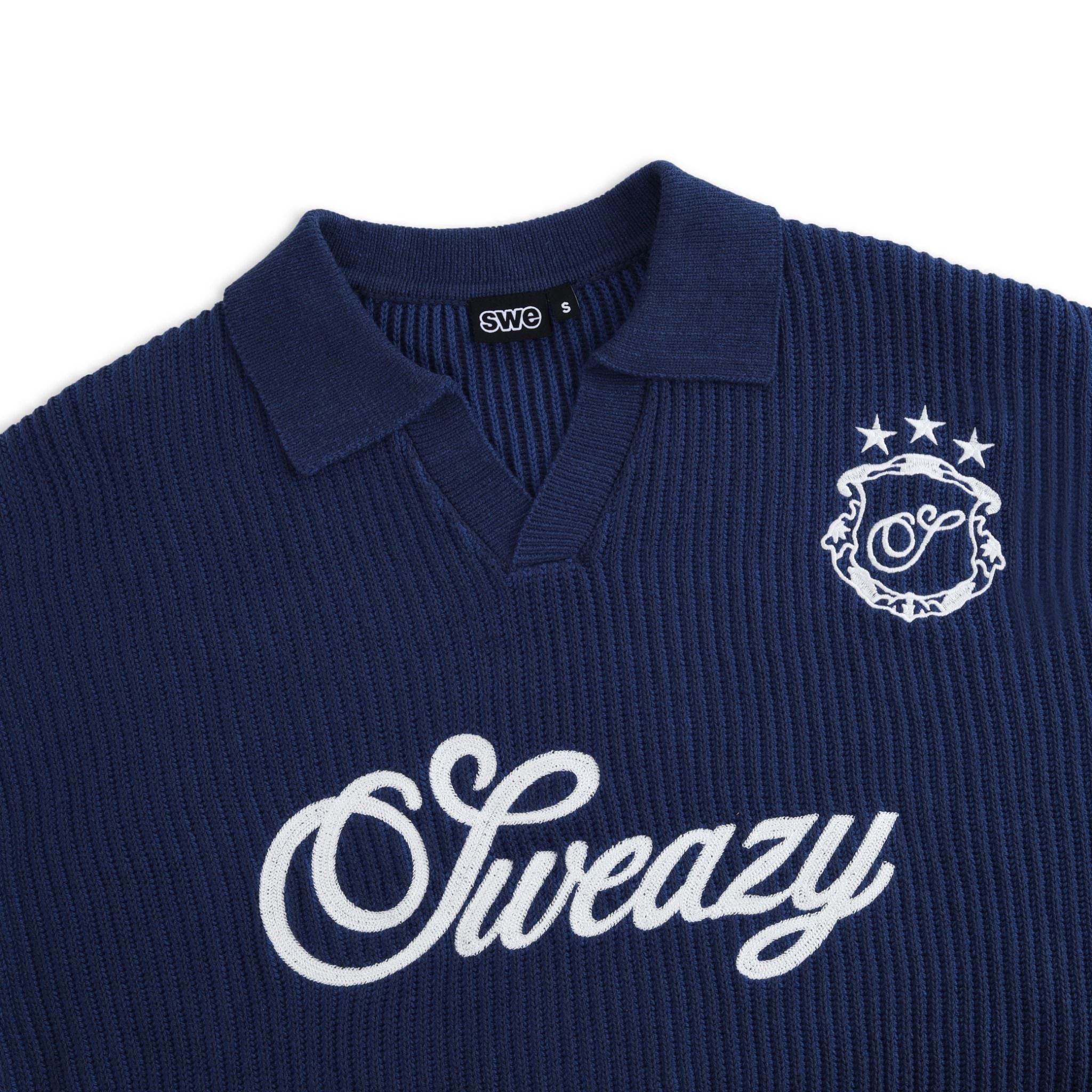  SWE L/S KNIT POLO - NAVY 