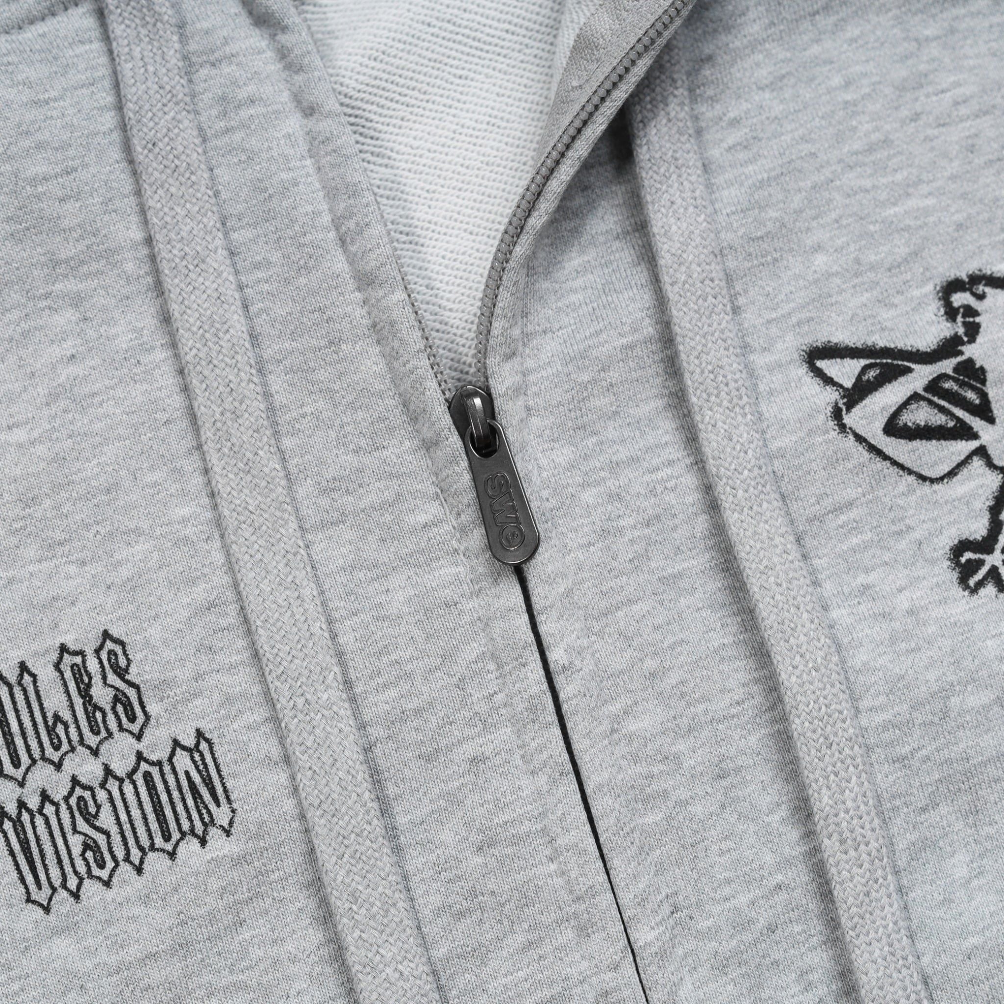  SWE CROSS ZIP HOODIE - GRAY 