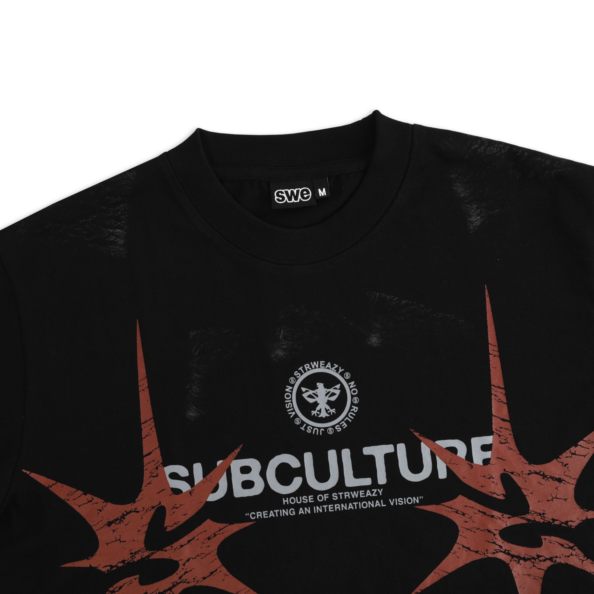  SWE SPIKE BOXY TEE - BLACK 