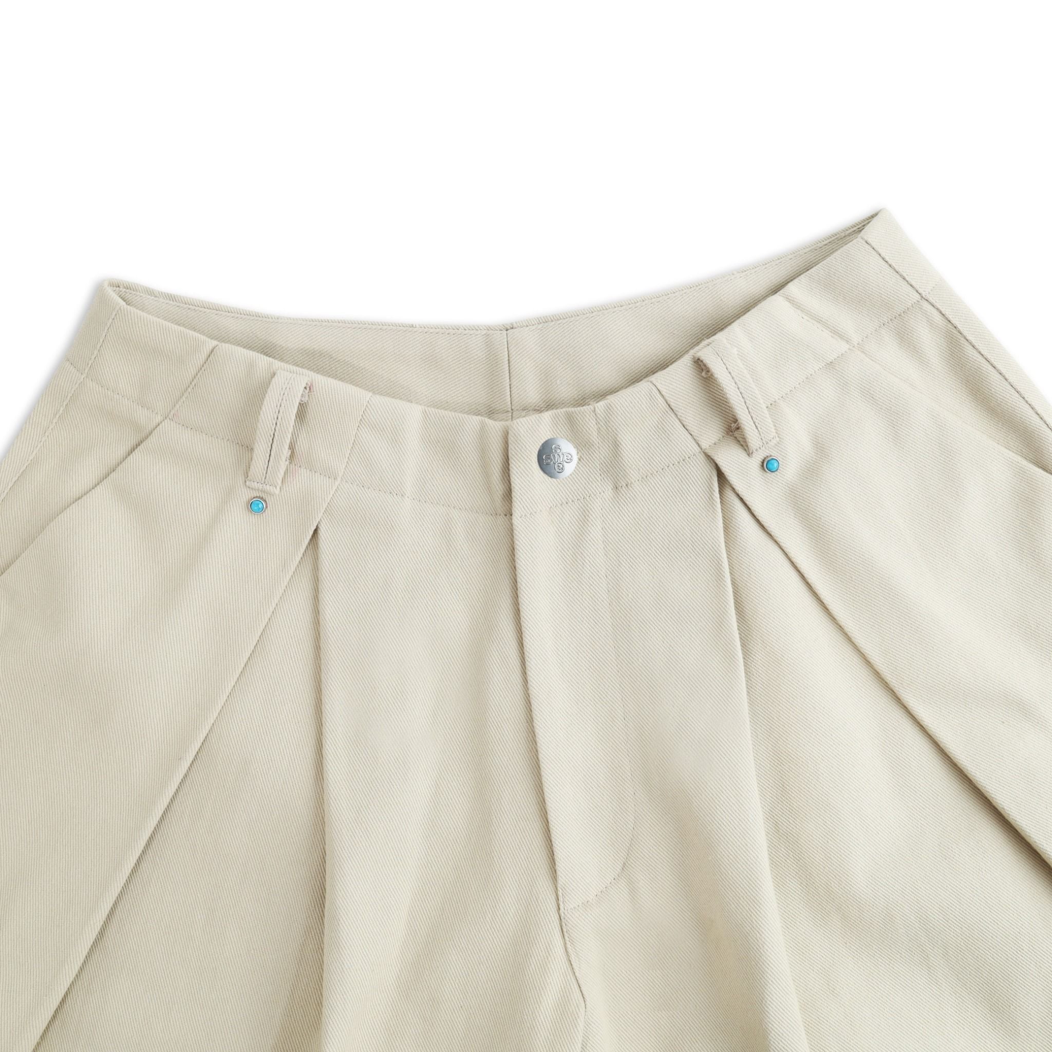  SWE PLEATED WIDE SHORTS - BEIGE 