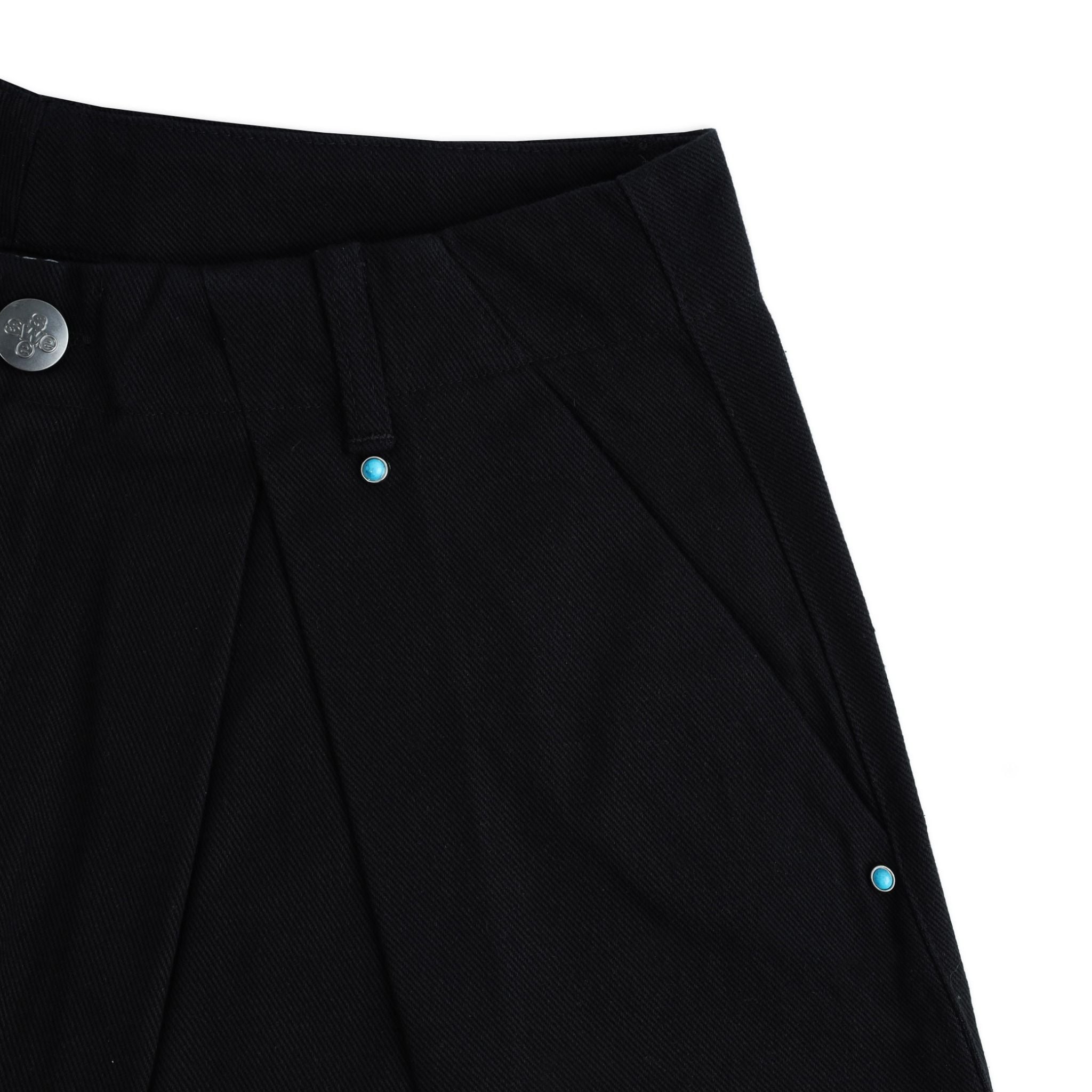  SWE PLEATED WIDE SHORTS - BLACK 